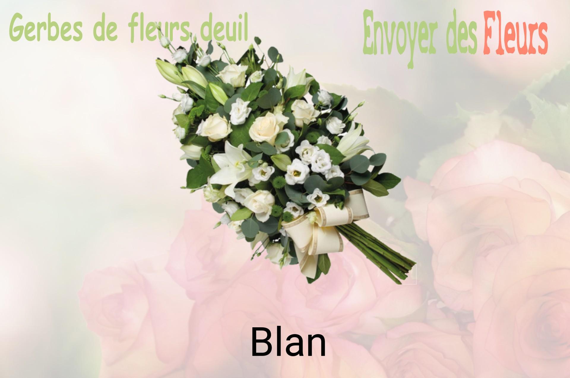 Gerbe de fleurs de deuil livrée à Blan